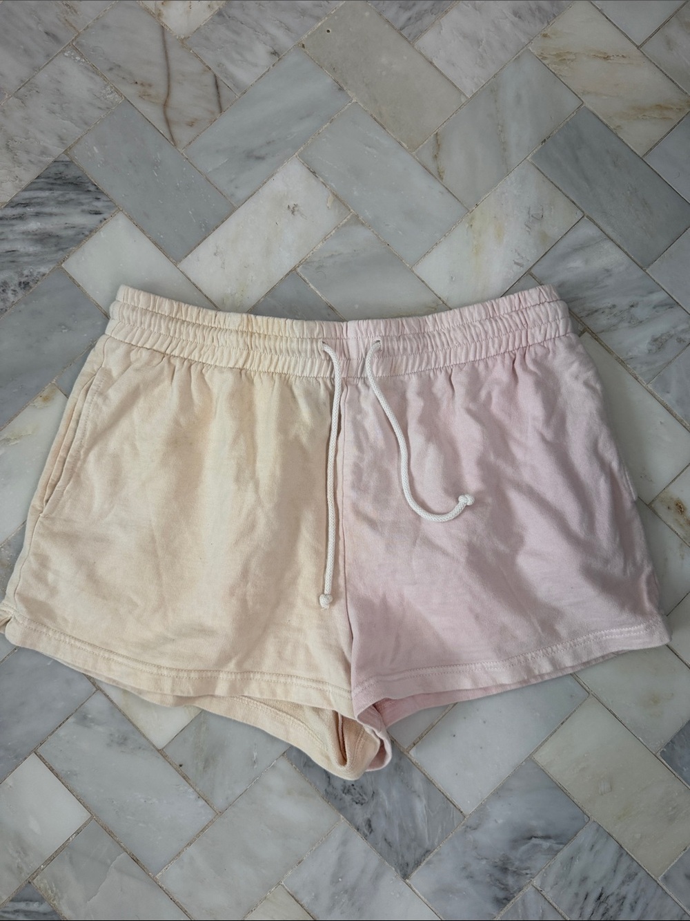 Out from under Women's Dual-Tone Pastel Lounge Shorts - Pink & Cream